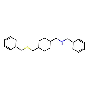 N-((4-(((Phenylmethyl)thio)methyl)cyclohexyl)methyl)benzenemethanamine structure