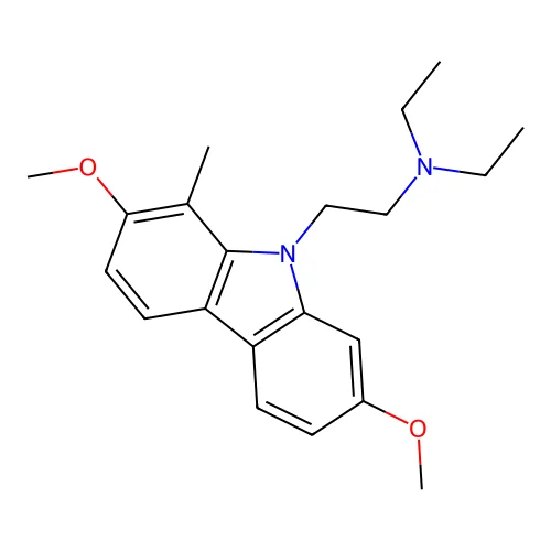 2-(2,7-dimethoxy-1-methylcarbazol-9-yl)-N,N-diethylethanamine structure