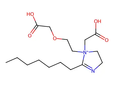 1-[2-(Carboxymethoxy)ethyl]-1-(carboxymethyl)-2-heptyl-4,5-dihydro-1H-imidazol-1-ium structure