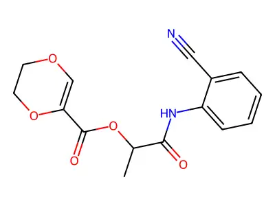 [1-(2-Cyanoanilino)-1-oxopropan-2-yl] 2,3-dihydro-1,4-dioxine-5-carboxylate structure