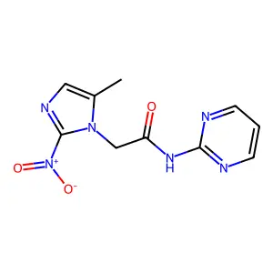 2-Methyl-5-nitro-N-2-pyrimidinyl-1H-imidazole-1-acetamide structure