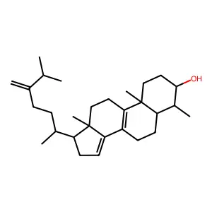 4alpha-Methyl-5alpha-ergosta-8,14,24(28)-trien-3beta-ol structure