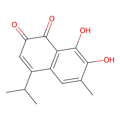 7,8-Dihydroxy-6-methyl-4-(propan-2-yl)naphthalene-1,2-dione structure