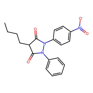 4-Butyl-1-(4-nitrophenyl)-2-phenyl-3,5-pyrazolidinedione structure