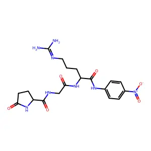 5-Oxo-prolyl-glycyl-arginine-4-nitroanilide structure