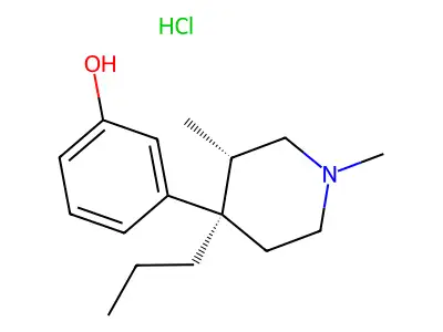 3-[(3R,4S)-1,3-dimethyl-4-propylpiperidin-4-yl]phenol;hydrochloride structure