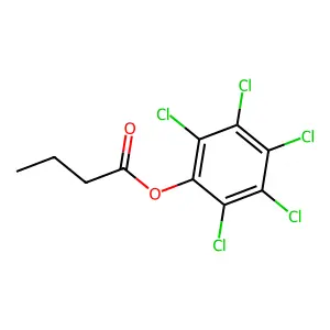 Butanoic acid, pentachlorophenyl ester structure
