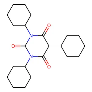 Barbituric acid, 1,3,5-tricyclohexyl- structure