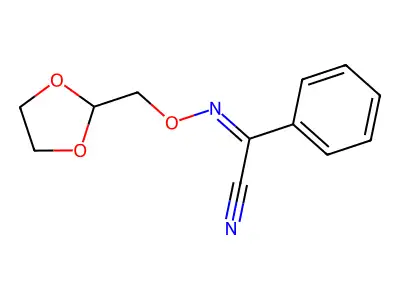 N-(1,3-dioxolan-2-ylmethoxy)benzenecarboximidoyl cyanide structure