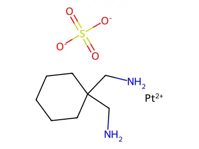 [1-(Azanidylmethyl)cyclohexyl]methylazanide;platinum(2+);sulfuric acid structure