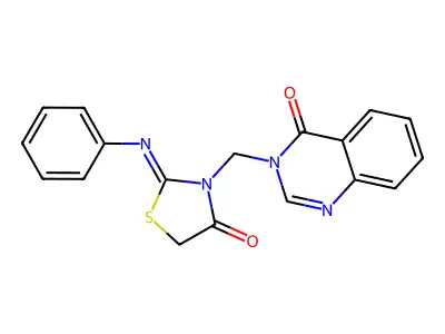 3-[[4-Oxo-2-(phenylimino)-3-thiazolidinyl]methyl]-4(3H)-quinazolinone structure