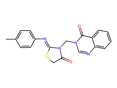 3-((4-Oxo-2-(p-tolylimino)-3-thiazolidinyl)methyl)-4(3H)-quinazolinone structure