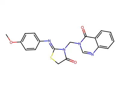 3-((4-Oxo-2-(p-methoxyphenylimino)-3-thiazolidinyl)methyl)-4(3H)-quinazolinone structure