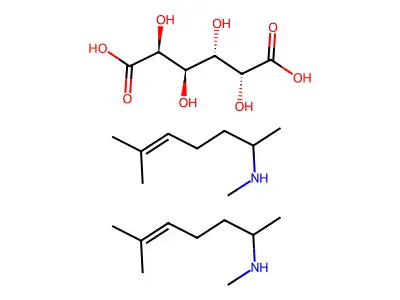 N,6-dimethylhept-5-en-2-amine;2,3,4,5-tetrahydroxyhexanedioic acid structure