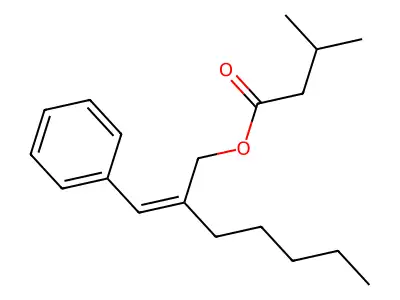 2-Benzylideneheptyl 3-methylbutanoate structure