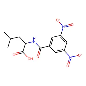 N-(3,5-dinitrobenzoyl)leucine structure