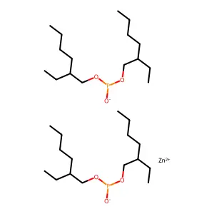 phosphorous acid, bis(2-ethylhexyl) ester, zinc salt structure