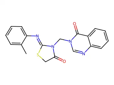 4(3H)-Quinazolinone, 3-((4-oxo-2-(o-tolylimino)-3-thiazolidinyl)methyl)- structure