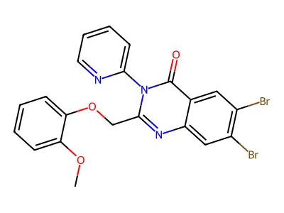 4(3H)-Quinazolinone, 6,7-dibromo-2-((o-methoxyphenoxy)methyl)-3-(2-pyridyl)- structure