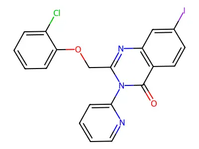 4(3H)-Quinazolinone, 2-((2-chlorophenoxy)methyl)-7-iodo-3-(2-pyridinyl)- structure