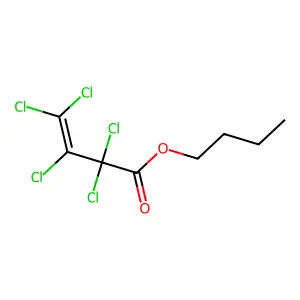 3-Butenoic acid, 2,2,3,4,4-pentachloro-, butyl ester structure