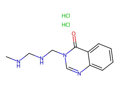 4(3H)-Quinazolinone, 3-((((methylamino)methyl)amino)methyl)-, dihydrochloride structure