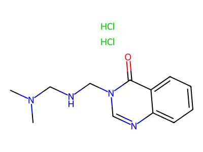 4(3H)-Quinazolinone, 3-((((dimethylamino)methyl)amino)methyl)-, dihydrochloride structure