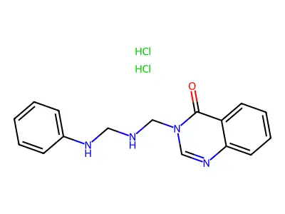 4(3H)-Quinazolinone, 3-((((phenylamino)methyl)amino)methyl)-, dihydrochloride structure