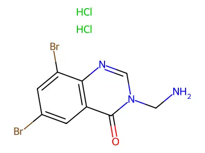 4(3H)-Quinazolinone, 3-(aminomethyl)-6,8-dibromo-, dihydrochloride structure