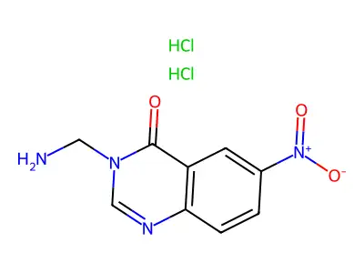 4(3H)-Quinazolinone, 3-(aminomethyl)-6-nitro-, dihydrochloride structure