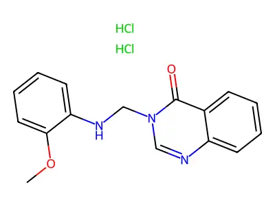 4(3H)-Quinazolinone, 3-(((2-methoxyphenyl)amino)methyl)-, dihydrochloride structure