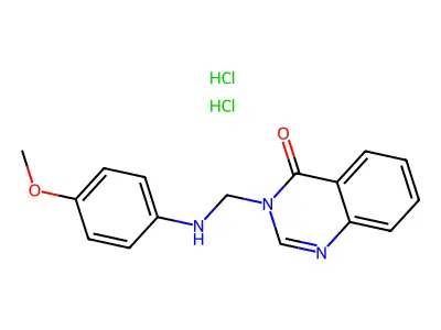 4(3H)-Quinazolinone, 3-(((4-methoxyphenyl)amino)methyl)-, dihydrochloride structure