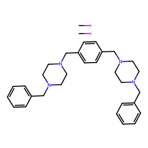 Piperazine, 1,1'-(p-phenylenedimethylene)bis(4-benzyl-, dimethiodide structure