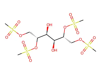 [3,4-Dihydroxy-2,5,6-tris(methylsulfonyloxy)hexyl] methanesulfonate structure
