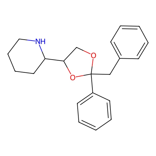 2-(2-Benzyl-2-phenyl-1,3-dioxolan-4-yl)piperidine structure