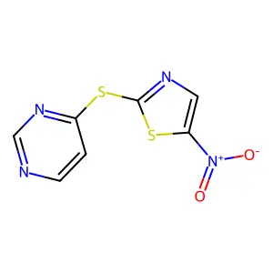 5-Nitro-2-pyrimidin-4-ylsulfanyl-1,3-thiazole structure