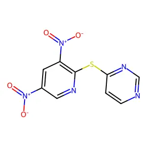 4-[(3,5-Dinitropyridin-2-yl)sulfanyl]pyrimidine structure
