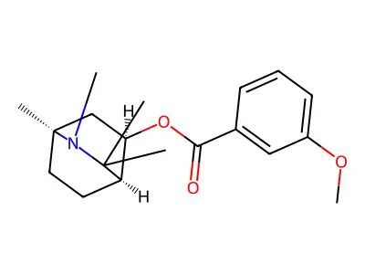 1,2,3,3-Tetramethyl-2-azabicyclo(2.2.2)octan-5-trans-ol p-methoxybenzoate structure