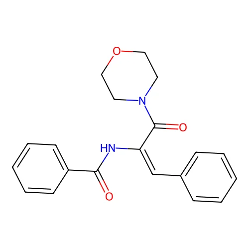 N-(3-morpholin-4-yl-3-oxo-1-phenylprop-1-en-2-yl)benzamide structure