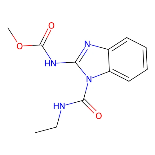 Carbamic acid, (1-((ethylamino)carbonyl)-1H-benzimidazol-2-yl)-, methyl ester structure