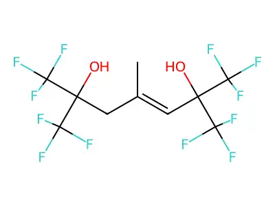 1,1,1,7,7,7-Hexafluoro-4-methyl-2,6-bis(trifluoromethyl)-3-heptene-2,6-diol structure