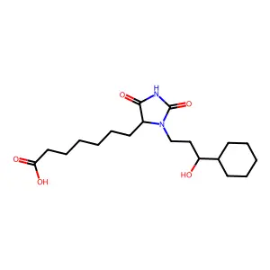 3-(3-Cyclohexyl-3-hydroxypropyl)-2,5-dioxo-4-imidazolidineheptanoic acid structure