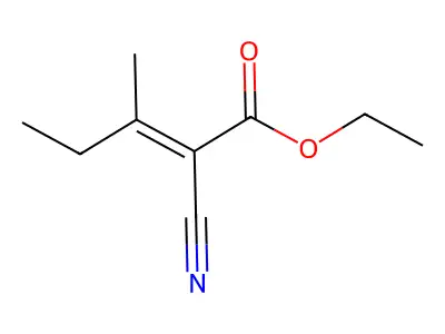 Ethyl 2-cyano-3-methyl-2-pentenoate structure