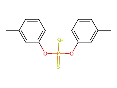 Phosphorodithioic acid, O,O-di-m-tolyl ester structure