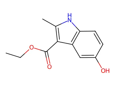 1H-Indole-3-carboxylic acid, 5-hydroxy-2-methyl-, ethyl ester structure