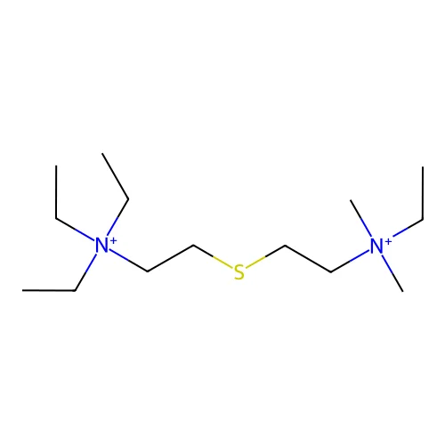 Triethyl-[2-[2-[ethyl(dimethyl)azaniumyl]ethylsulfanyl]ethyl]azanium structure