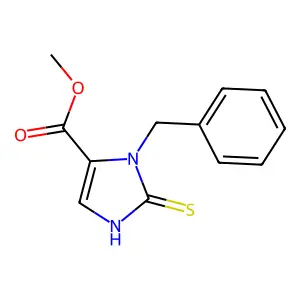 methyl 2,3-dihydro-3-(phenylmethyl)-2-thioxo-1H-imidazole-4-carboxylate structure