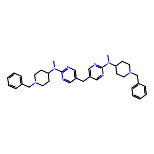 5,5'-Methylenebis(N-methyl-N-(1-(phenylmethyl)-4-piperidinyl)-2-pyrimidinamine structure