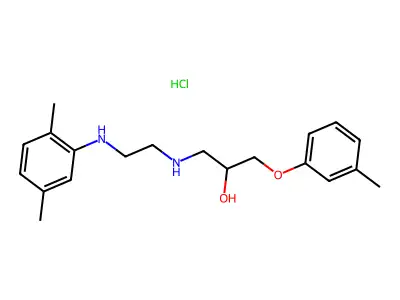 2-Propanol, 1-(m-tolyloxy)-3-((2-(2,5-xylidino)ethyl)amino)-, monohydrochloride structure