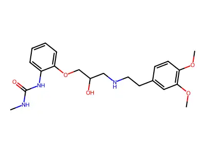 Urea, N-(2-(3-(3,4-dimethoxyphenethylamino)-2-hydroxypropoxy)phenyl)-N'-methyl- structure